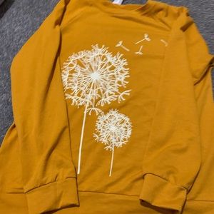 Mustard yellow dandelion crew neck